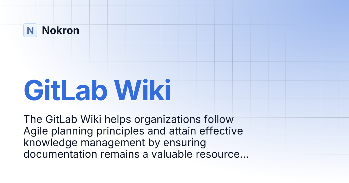 GitLab Wiki | GitLab | Nokron