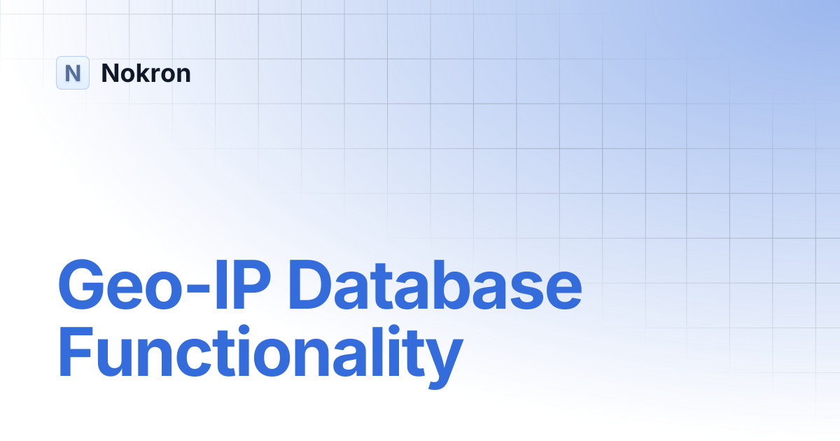 Geo-IP Database Functionality | WAF F5 | Nokron